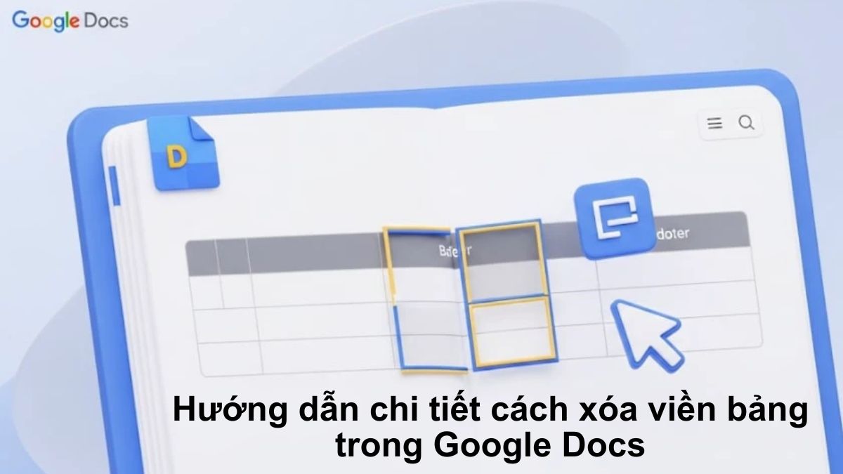 Hướng dẫn chi tiết cách xóa viền bảng trong Google Docs